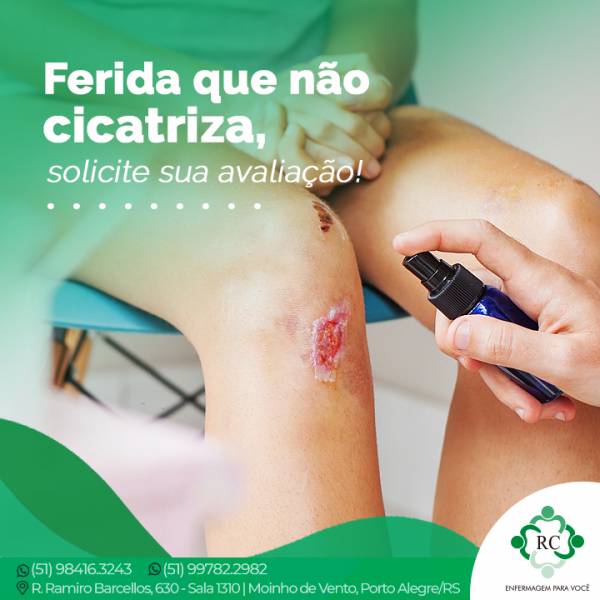 Ferida que não cicatriza, solicite sua avaliação!