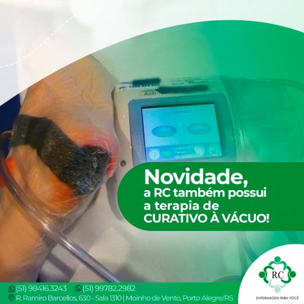 Novidade, a RC também possui a terapia de CURATIVO À VÁCUO!