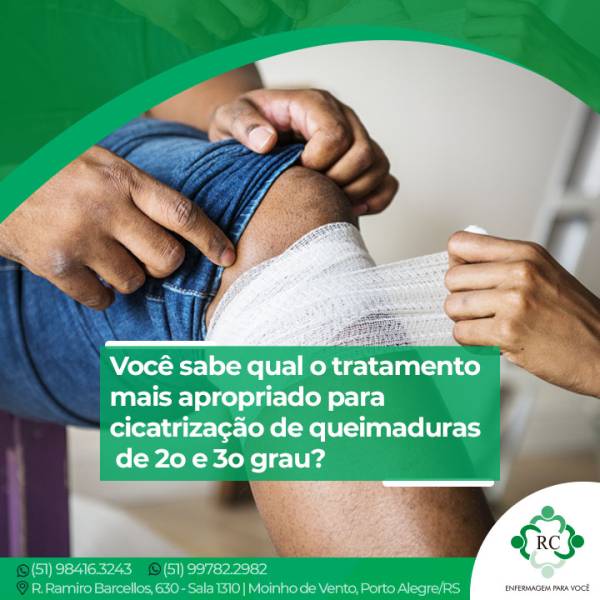 Você sabe qual o tratamento mais apropriado para cicatrização de queimaduras de 2o e 3o grau?