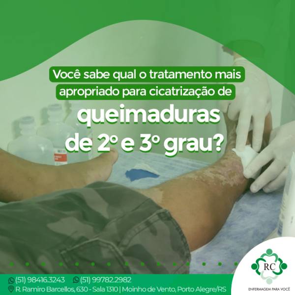 Você sabe qual o tratamento mais apropriado para cicatrização de queimaduras de 2o e 3o grau?